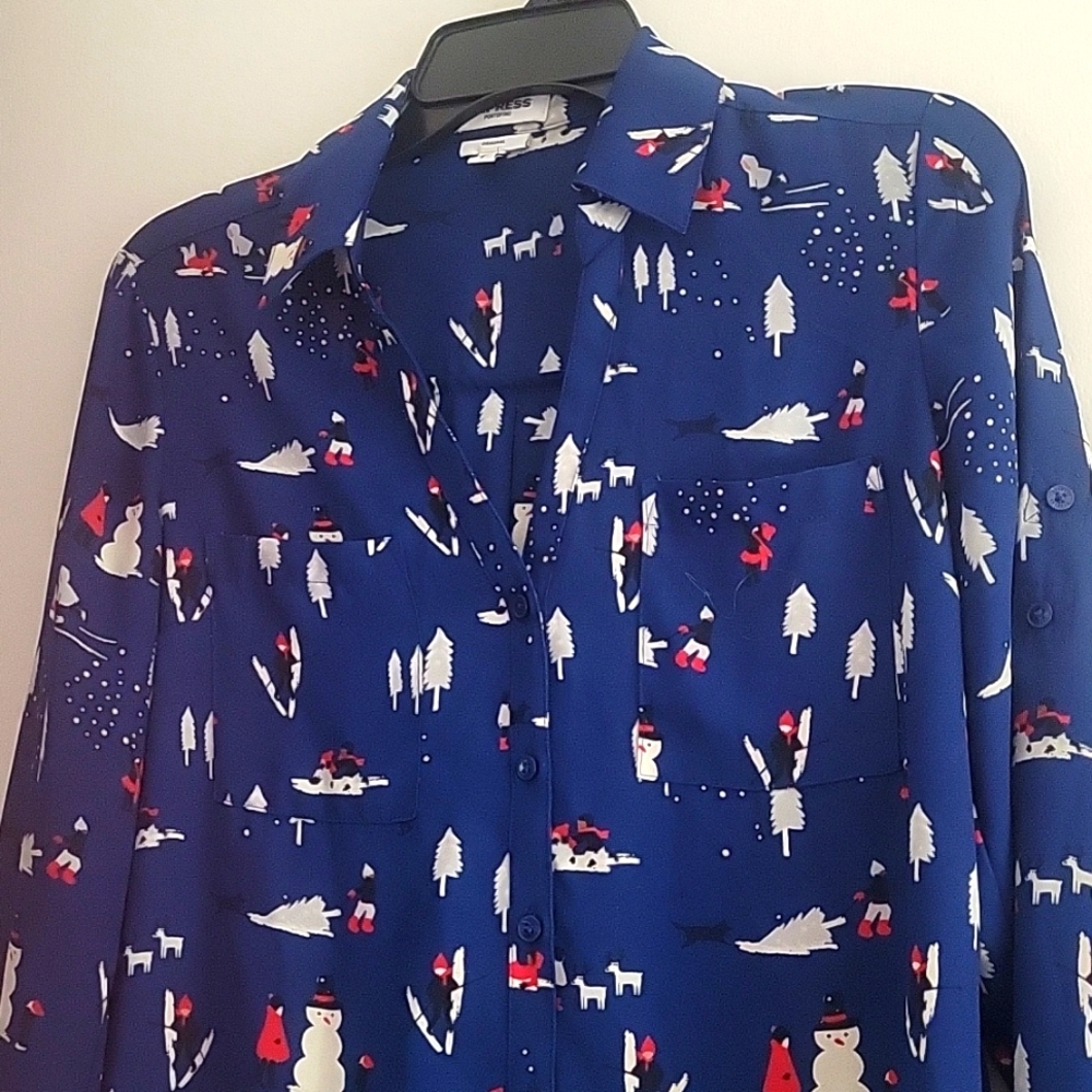 Express christmas tree snowman portofino top